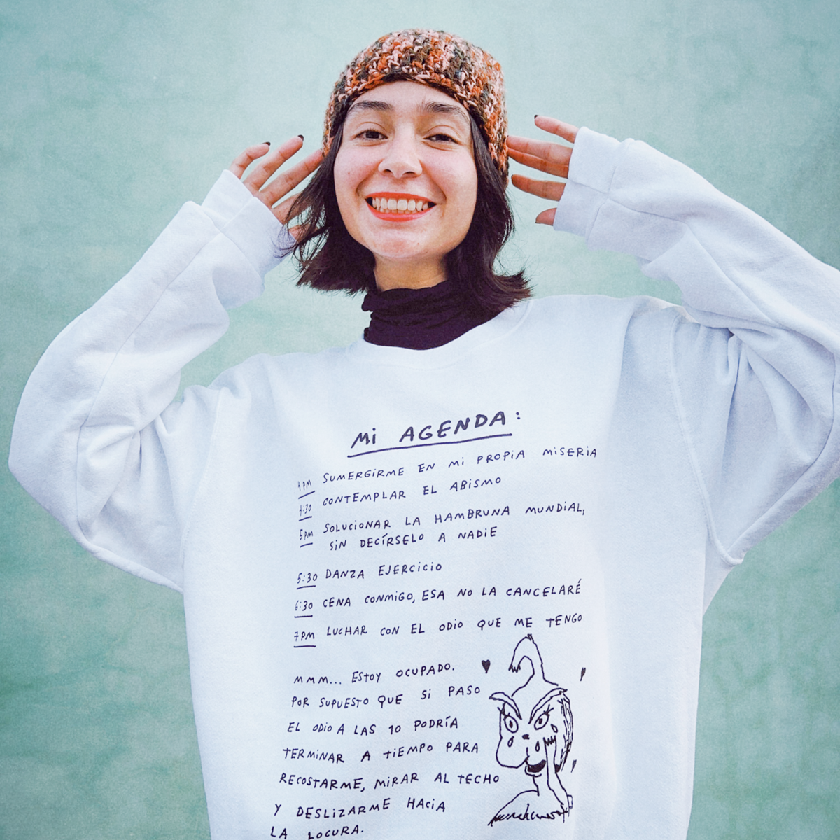 AGENDA GRINCH, SUDADERA BLANCA
