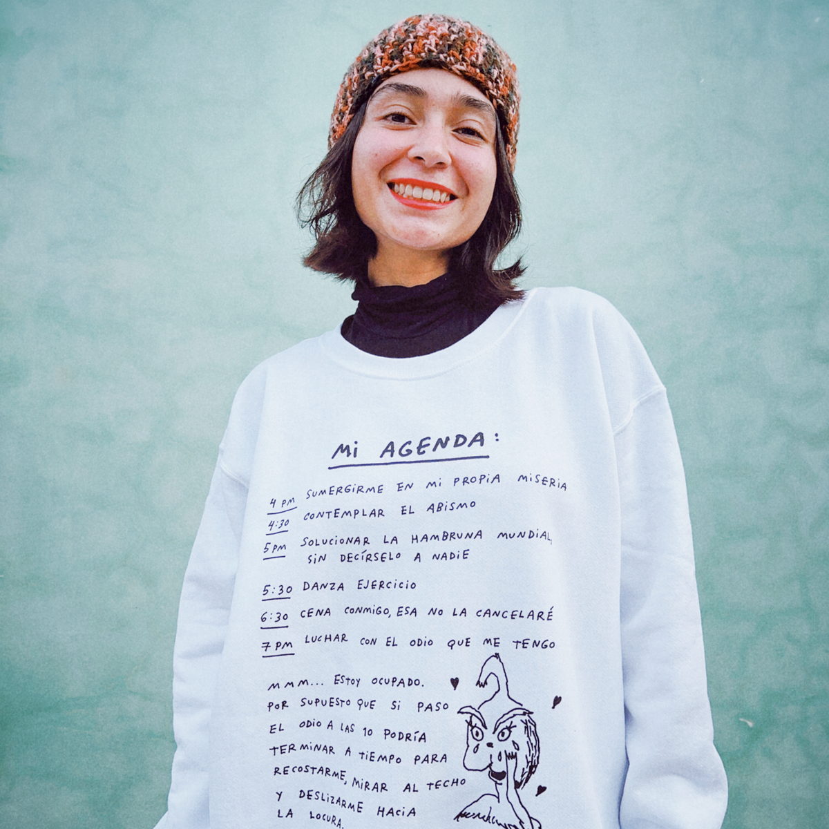AGENDA GRINCH, SUDADERA BLANCA