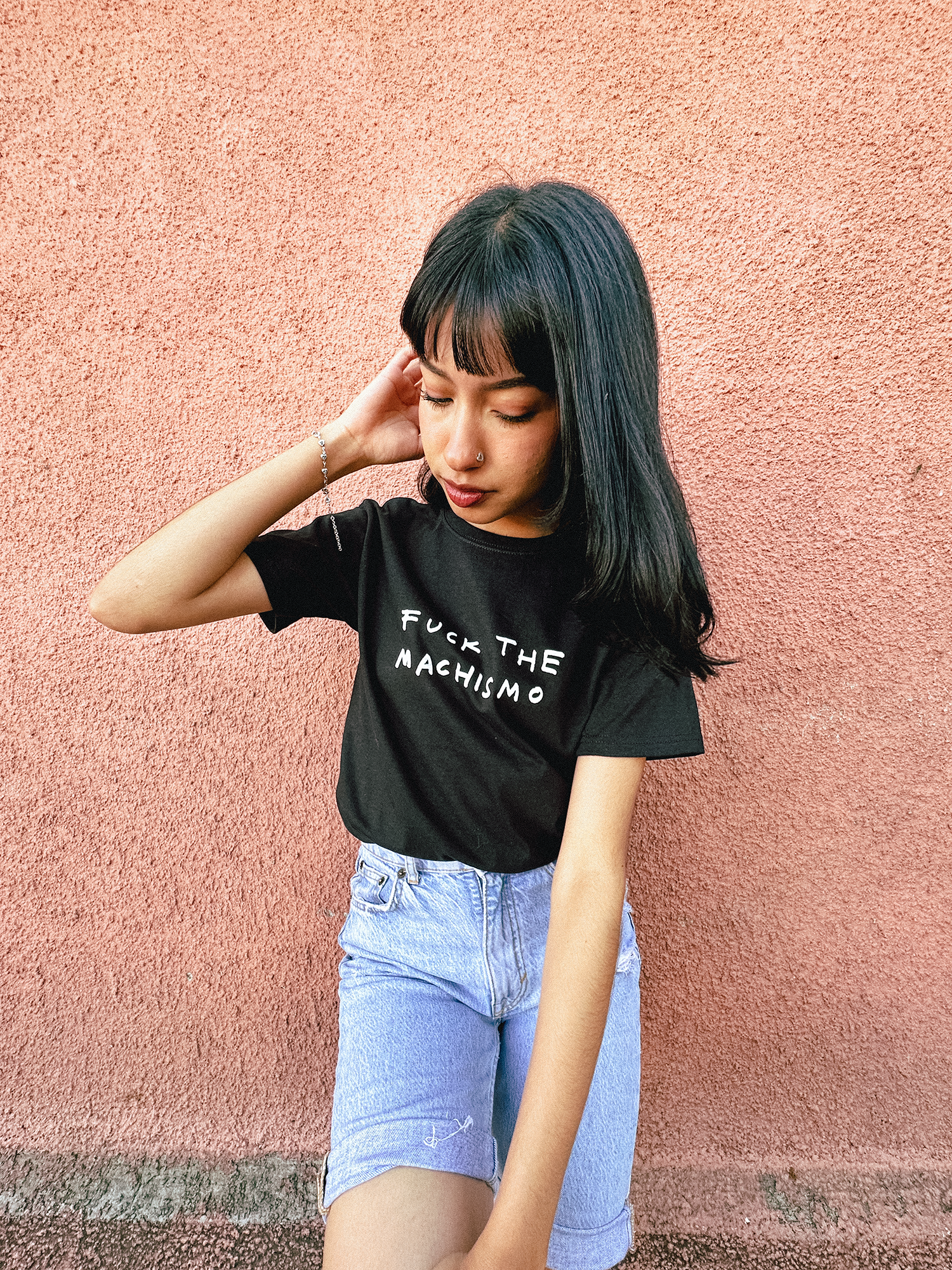 fck the machismo t shirt negra