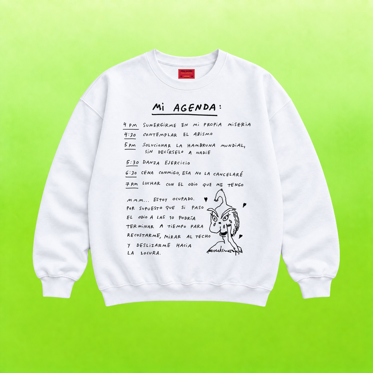 AGENDA GRINCH, SUDADERA BLANCA