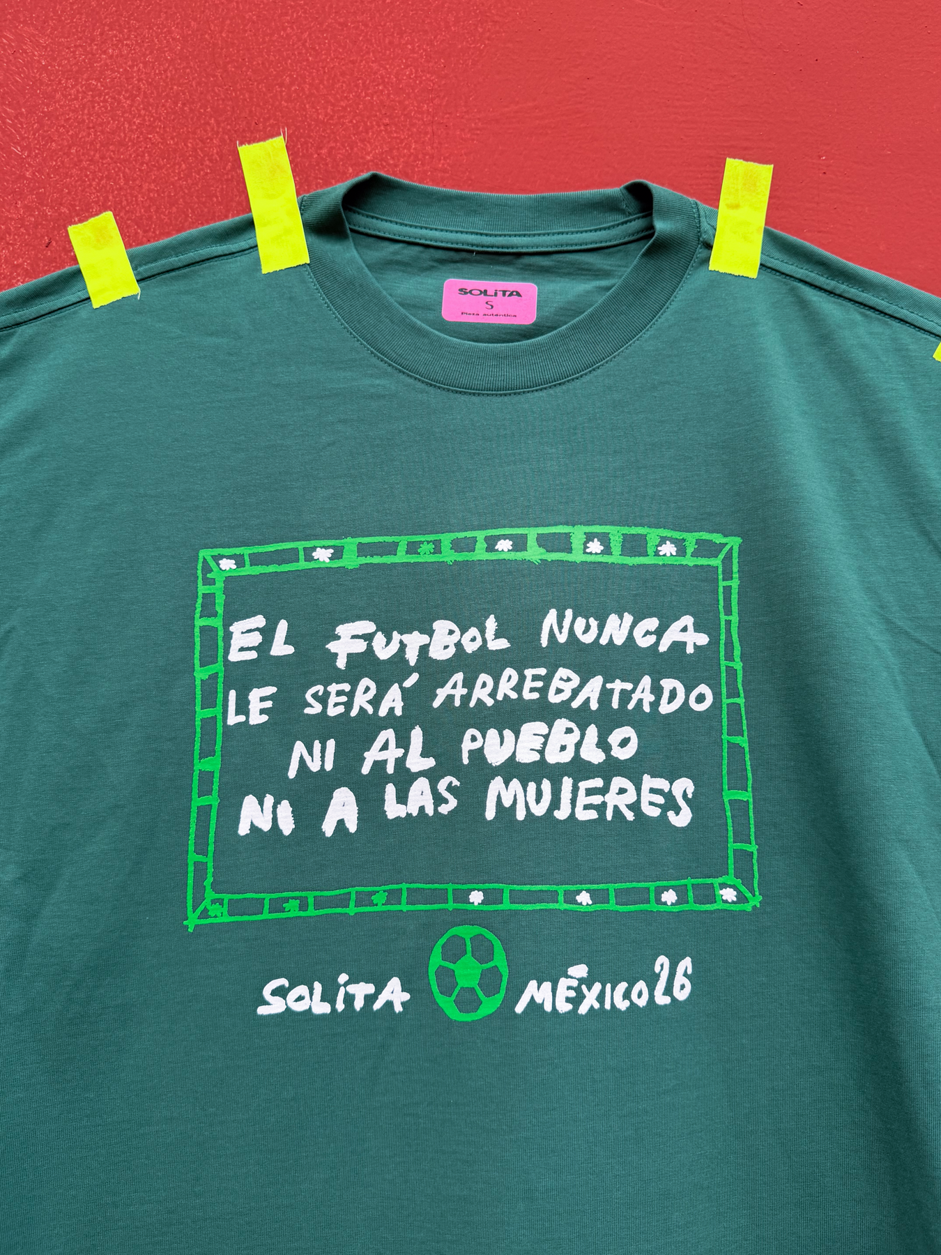 Futbol, t shirt oversize verde