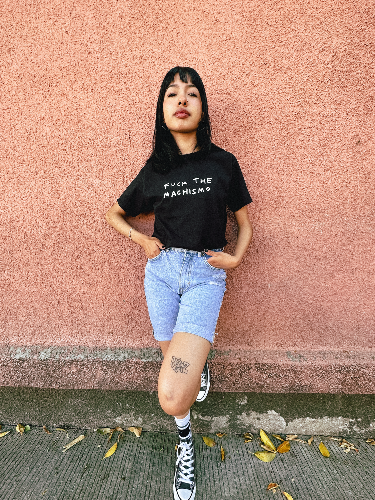 fck the machismo t shirt negra