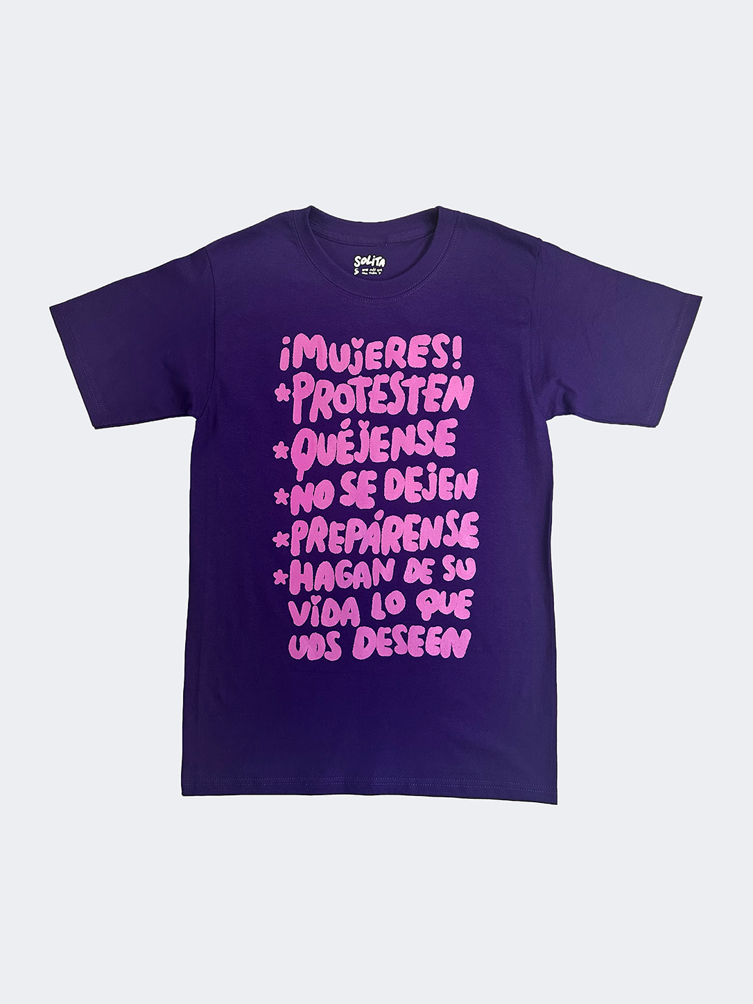 Mujeres protesten, T shirt morada