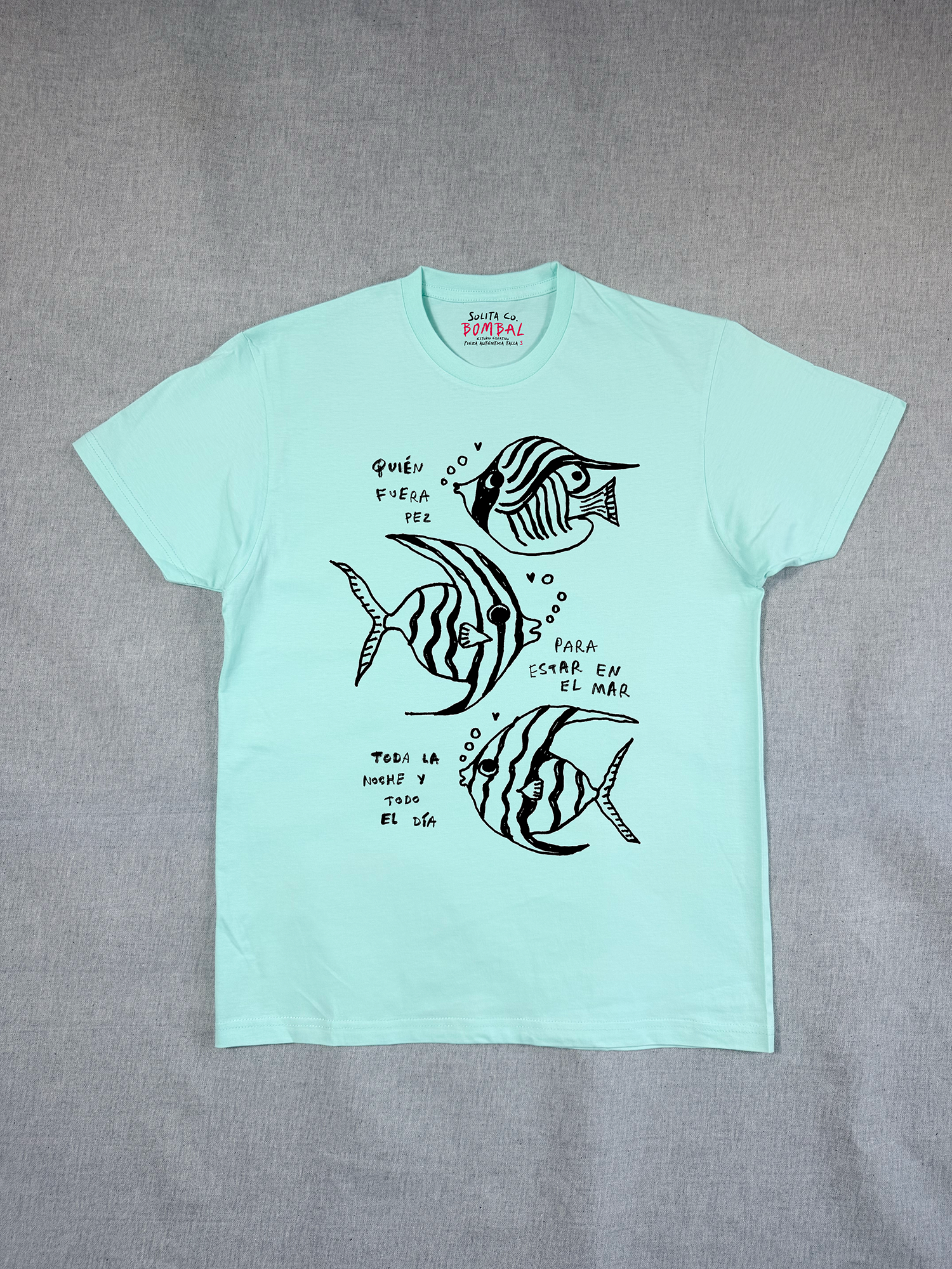 Quién fuera pez, t shirt aqua